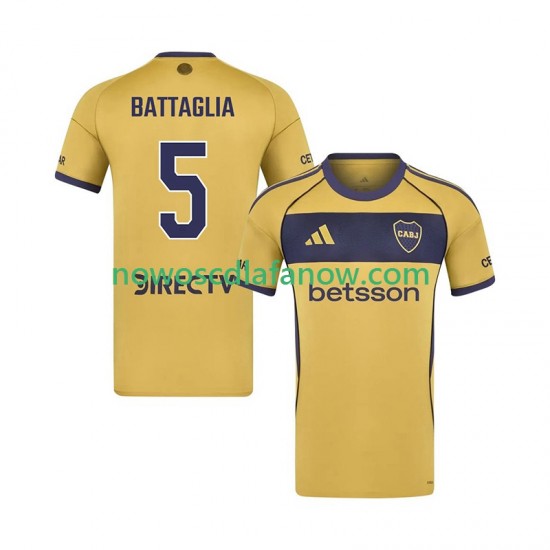 Koszulka CA Boca Juniors Rodrigo Battaglia 5 Męska Wyjazdowy Komplet 2025-2026 Krótkie Rękawy