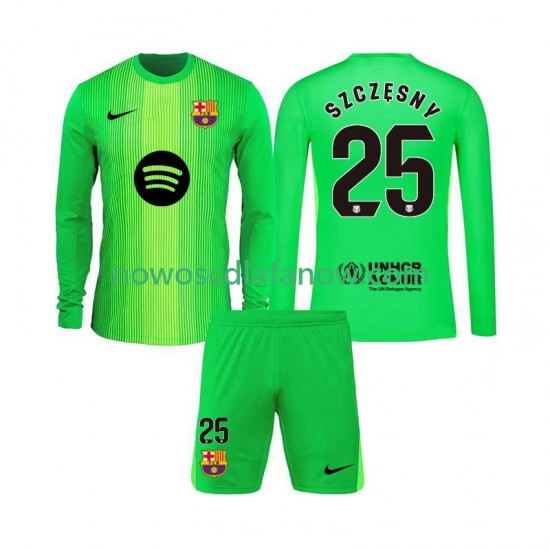 Koszulka FC Barcelona Szczesny 25 Bramkarskie Dziecięca Domowy Komplet 2025-2026 Długie Rękawy