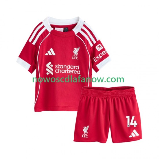 Koszulka Liverpool Federico Chiesa 14 Dziecięca Domowy Komplet 2025-2026 Krótkie Rękawy