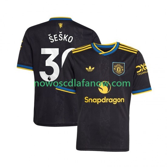 Koszulka Manchester United Benjamin Sesko 30 Męska Trzeci Komplet 2025-2026 Krótkie Rękawy