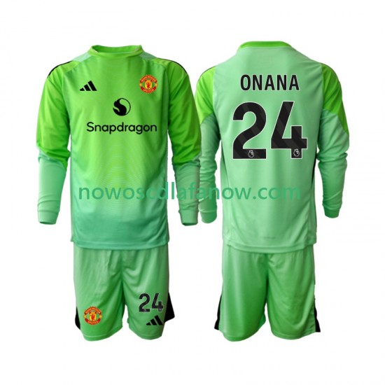 Koszulka Manchester United Andre Onana 24 Bramkarskie Dziecięca Czwarty Komplet 2025-2026 Długie Rękawy