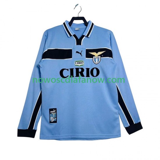 Koszulka SS Lazio Retro Męska Domowy Komplet 1998 1999 Długie Rękawy