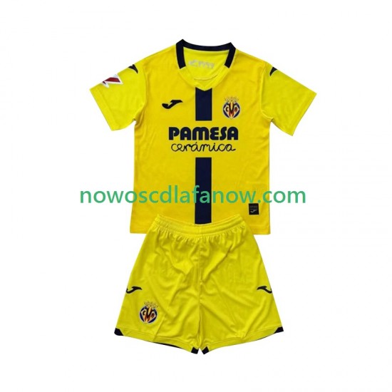 Koszulka Villarreal CF Dziecięca Domowy Komplet 2025-2026 Krótkie Rękawy