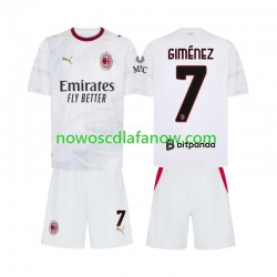 Koszulka AC Milan Gimenez 7 Dziecięca Wyjazdowy Komplet 2026-2027 Krótkie Rękawy