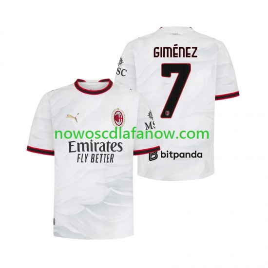 Koszulka AC Milan Gimenez 7 Męska Wyjazdowy Komplet 2026-2027 Krótkie Rękawy