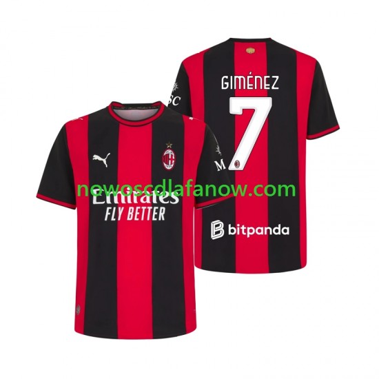 Koszulka AC Milan Gimenez 7 Męska Domowy Komplet 2026-2027 Krótkie Rękawy