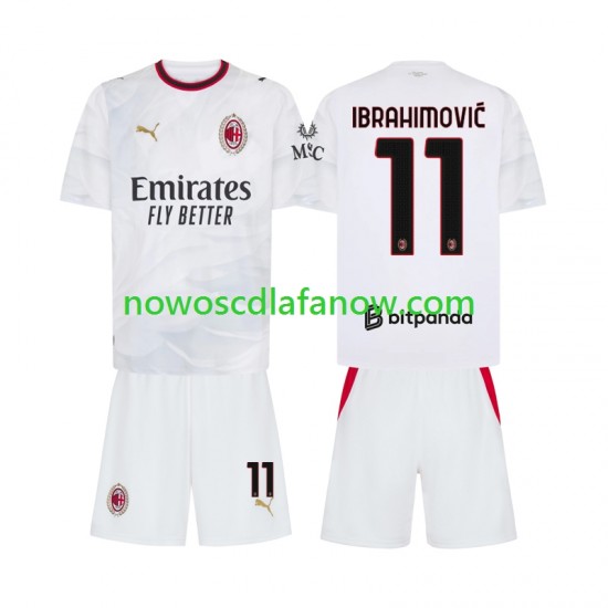 Koszulka AC Milan Ibrahimović 11 Dziecięca Wyjazdowy Komplet 2026-2027 Krótkie Rękawy