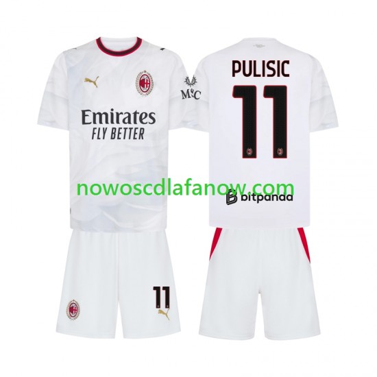 Koszulka AC Milan Pulisic 11 Dziecięca Wyjazdowy Komplet 2026-2027 Krótkie Rękawy