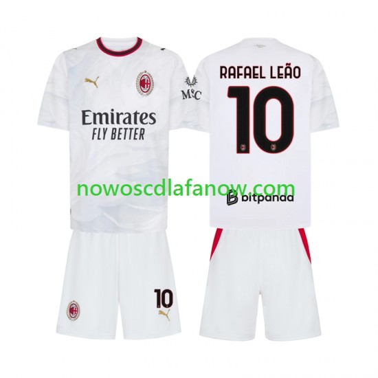 Koszulka AC Milan Rafael Leao 10 Dziecięca Wyjazdowy Komplet 2026-2027 Krótkie Rękawy