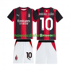 Koszulka AC Milan Rafael Leao 10 Dziecięca Domowy Komplet 2026-2027 Krótkie Rękawy