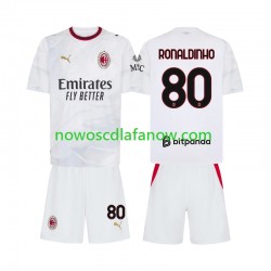 Koszulka AC Milan Ronaldinho 80 Dziecięca Wyjazdowy Komplet 2026-2027 Krótkie Rękawy