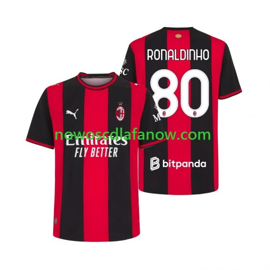 Koszulka AC Milan Ronaldinho 80 Męska Domowy Komplet 2026-2027 Krótkie Rękawy