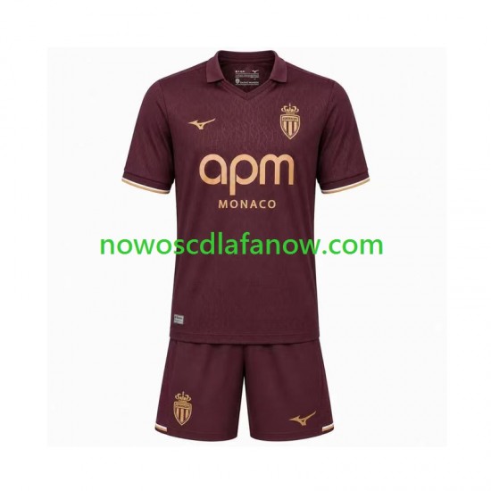 Koszulka AS Monaco Dziecięca Wyjazdowy Komplet 2026-2027 Krótkie Rękawy