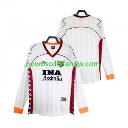 Koszulka AS Roma 2000 Retro Męska Wyjazdowy Komplet 1999 Długie Rękawy