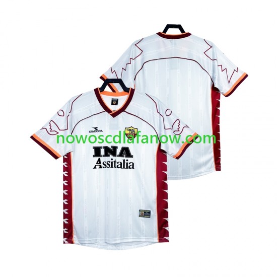 Koszulka AS Roma 2000 Retro Męska Wyjazdowy Komplet 1999 Krótkie Rękawy