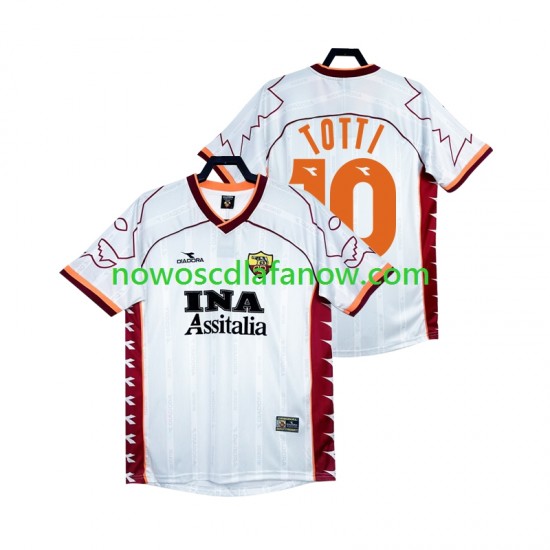 Koszulka AS Roma Totti 10 2000 Retro Męska Wyjazdowy Komplet 1999 Krótkie Rękawy