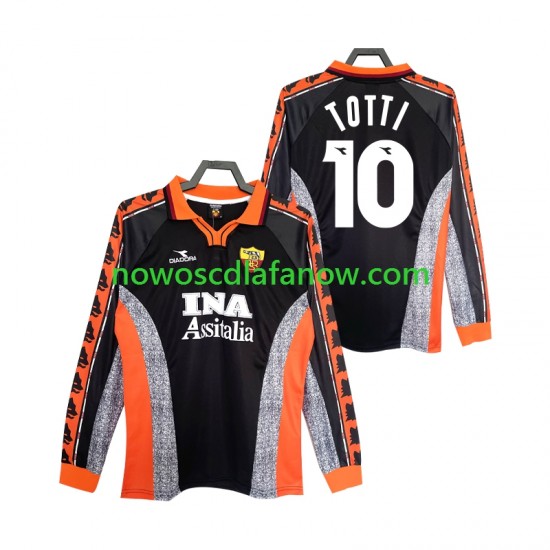 Koszulka AS Roma Totti 10 Retro Męska Trzeci Komplet 1998 1999 Długie Rękawy