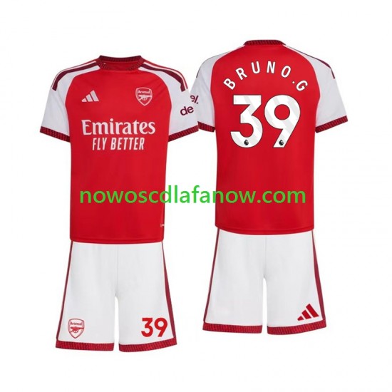 Koszulka Arsenal Bruno Guimaraes 39 Dziecięca Domowy Komplet 2026-2027 Krótkie Rękawy