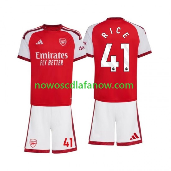 Koszulka Arsenal Declan Rice 41 Dziecięca Domowy Komplet 2026-2027 Krótkie Rękawy