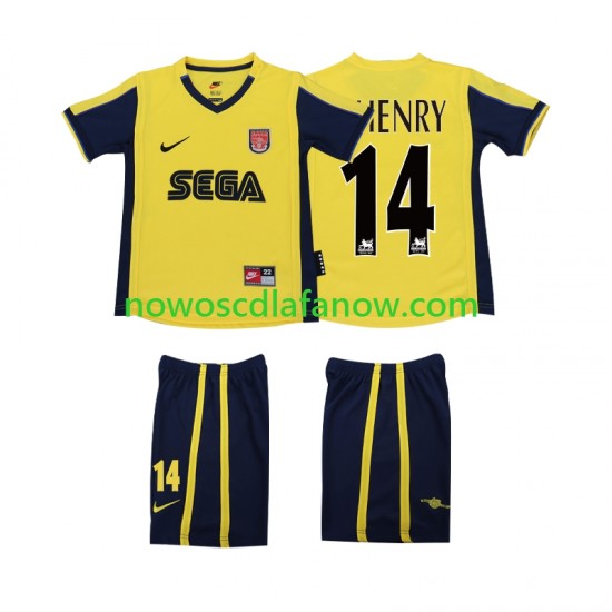 Koszulka Arsenal Thierry Henry 14 2000 2001 Retro Dziecięca Wyjazdowy Komplet Krótkie Rękawy