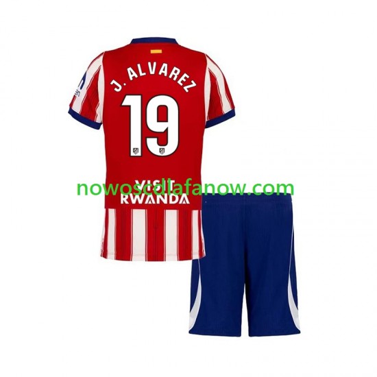 Koszulka Atlético Madryt Julian Alvarez 19 Dziecięca Domowy Komplet 2026-2027 Krótkie Rękawy