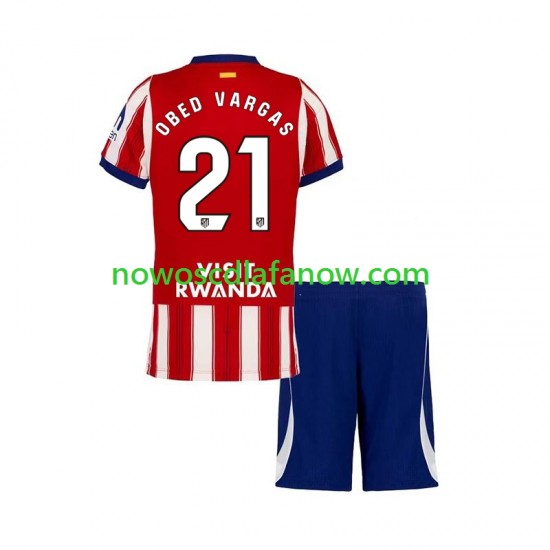 Koszulka Atlético Madryt Obed Vargas 21 Dziecięca Domowy Komplet 2026-2027 Krótkie Rękawy