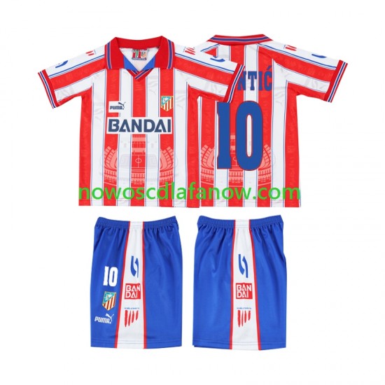 Koszulka Atlético Madryt PANTIC 10 1996 1997 Retro Dziecięca Domowy Komplet Krótkie Rękawy