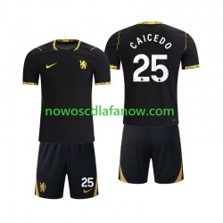 Koszulka Chelsea Moises Caicedo 25 Dziecięca Wyjazdowy Komplet 2026-2027 Krótkie Rękawy