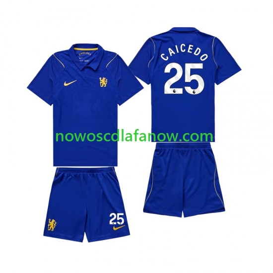 Koszulka Chelsea Moises Caicedo 25 Dziecięca Domowy Komplet 2026-2027 Krótkie Rękawy