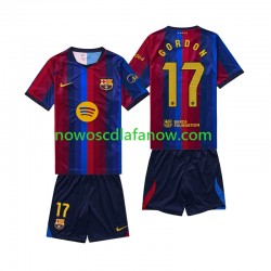 Koszulka FC Barcelona Anthony Gordon 17 Dziecięca Domowy Komplet 2026-2027 Krótkie Rękawy