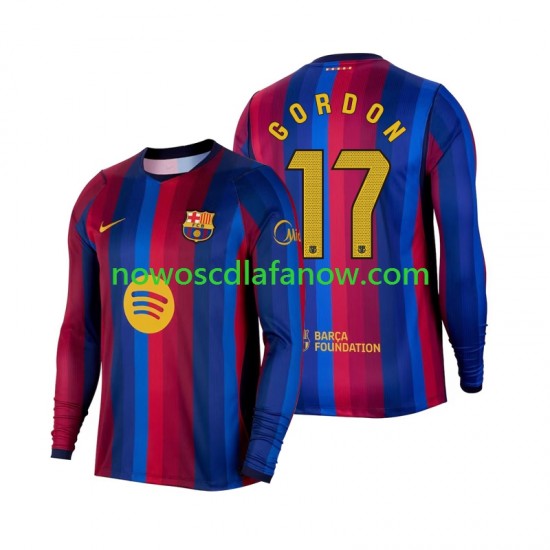 Koszulka FC Barcelona Anthony Gordon 17 Męska Domowy Komplet 2026-2027 Długie Rękawy