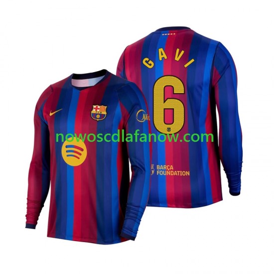 Koszulka FC Barcelona Gavi 6 Męska Domowy Komplet 2026-2027 Długie Rękawy