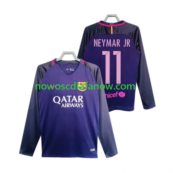 Koszulka FC Barcelona Neymar JR 11 2016 2017 Retro Męska Wyjazdowy Komplet Długie Rękawy