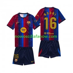 Koszulka FC Barcelona Rodri 16 Dziecięca Domowy Komplet 2026-2027 Krótkie Rękawy