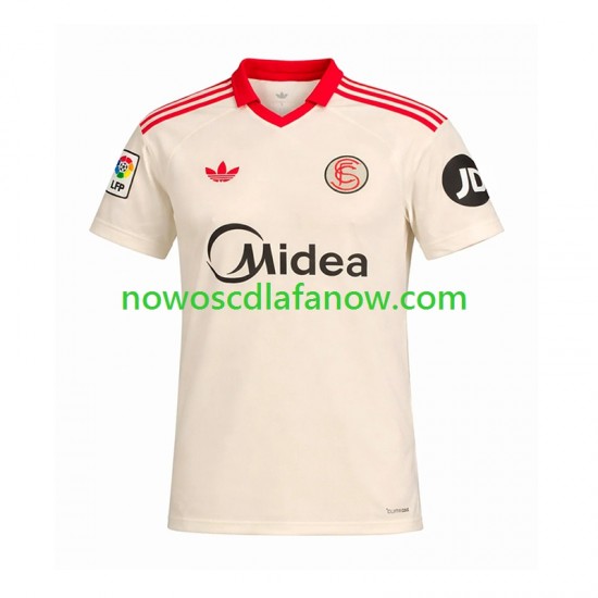 Koszulka Sevilla FC Retro Męska Domowy Komplet 2025-2026 Krótkie Rękawy
