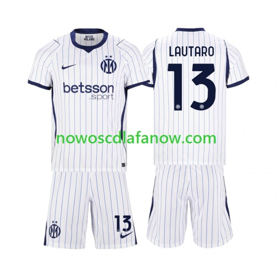 Koszulka Inter Mediolan Lautaro Martinez 13 Dziecięca Wyjazdowy Komplet 2026-2027 Krótkie Rękawy