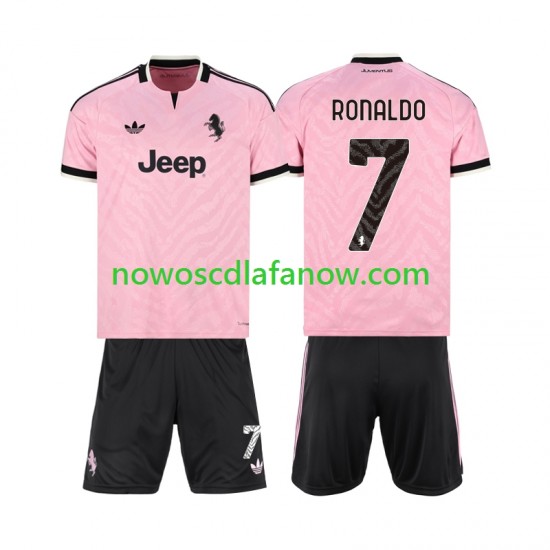 Koszulka Juventus Cristiano Ronaldo 7 Dziecięca Wyjazdowy Komplet 2026-2027 Krótkie Rękawy