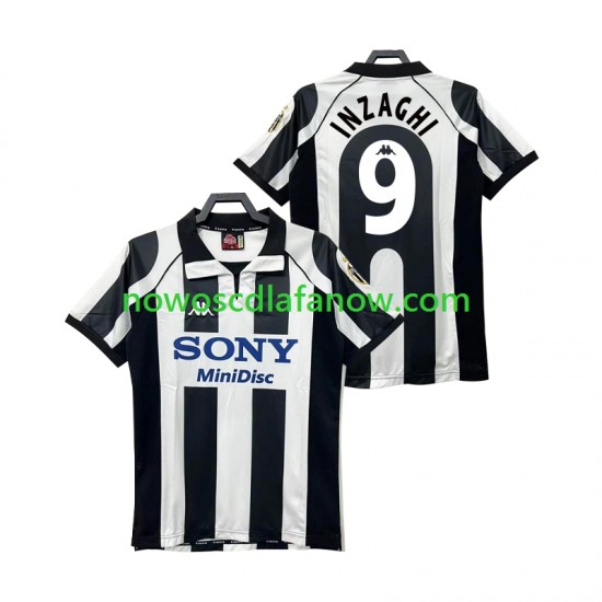 Koszulka Juventus INZAGHI 9 1997 Retro Męska Domowy Komplet 1998 Krótkie Rękawy