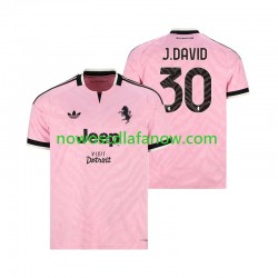 Koszulka Juventus Jonathan David 30 Męska Wyjazdowy Komplet 2026-2027 Krótkie Rękawy