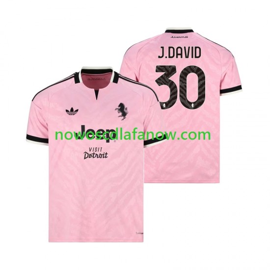 Koszulka Juventus Jonathan David 30 Męska Wyjazdowy Komplet 2026-2027 Krótkie Rękawy