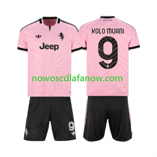 Koszulka Juventus Randal Kolo Muani 9 Dziecięca Wyjazdowy Komplet 2026-2027 Krótkie Rękawy