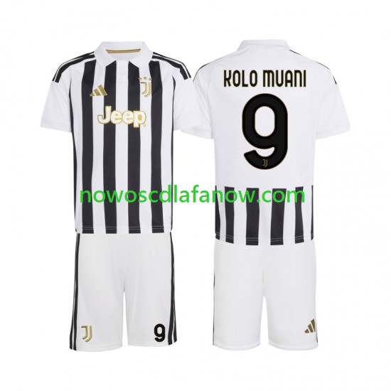 Koszulka Juventus Randal Kolo Muani 9 Dziecięca Domowy Komplet 2026-2027 Krótkie Rękawy
