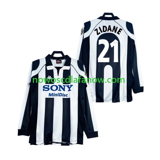 Koszulka Juventus ZIDANE 21 1997 Retro Męska Domowy Komplet 1998 Długie Rękawy