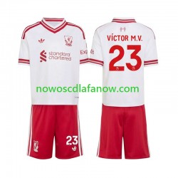 Koszulka Liverpool V铆ctor Munoz 23 Dziecięca Wyjazdowy Komplet 2026-2027 Krótkie Rękawy
