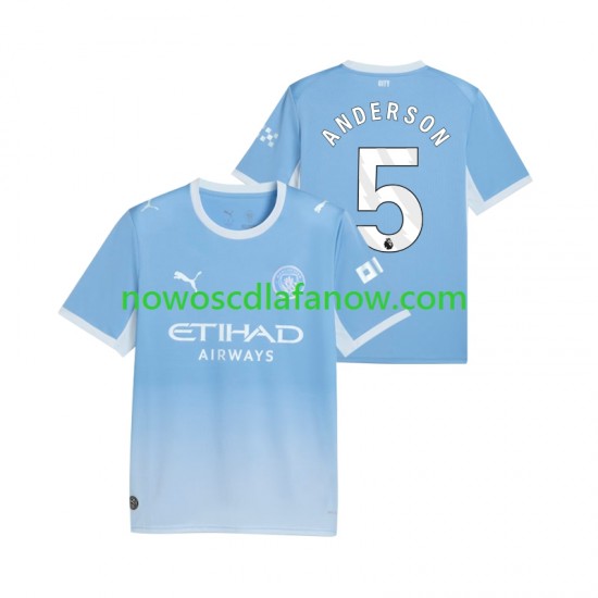 Koszulka Manchester City Elliot Anderson 5 Męska Domowy Komplet 2026-2027 Krótkie Rękawy