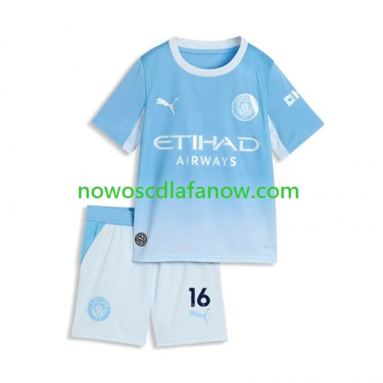 Koszulka Manchester City Rodri 16 Dziecięca Domowy Komplet 2026-2027 Krótkie Rękawy