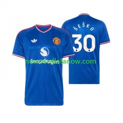 Koszulka Manchester United Benjamin Sesko 30 Męska Wyjazdowy Komplet 2026-2027 Krótkie Rękawy