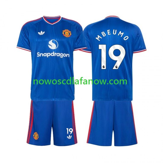 Koszulka Manchester United Bryan Mbeumo 19 Dziecięca Wyjazdowy Komplet 2026-2027 Krótkie Rękawy