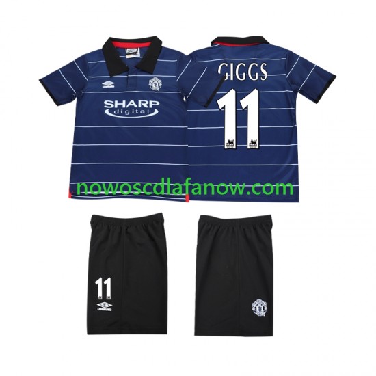 Koszulka Manchester United GIGGS 11 2000 Retro Dziecięca Wyjazdowy Komplet 1999 Krótkie Rękawy