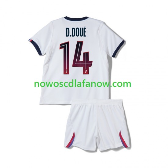 Koszulka Paris Saint-Germain Desire Doue 14 Dziecięca Wyjazdowy Komplet 2026-2027 Krótkie Rękawy